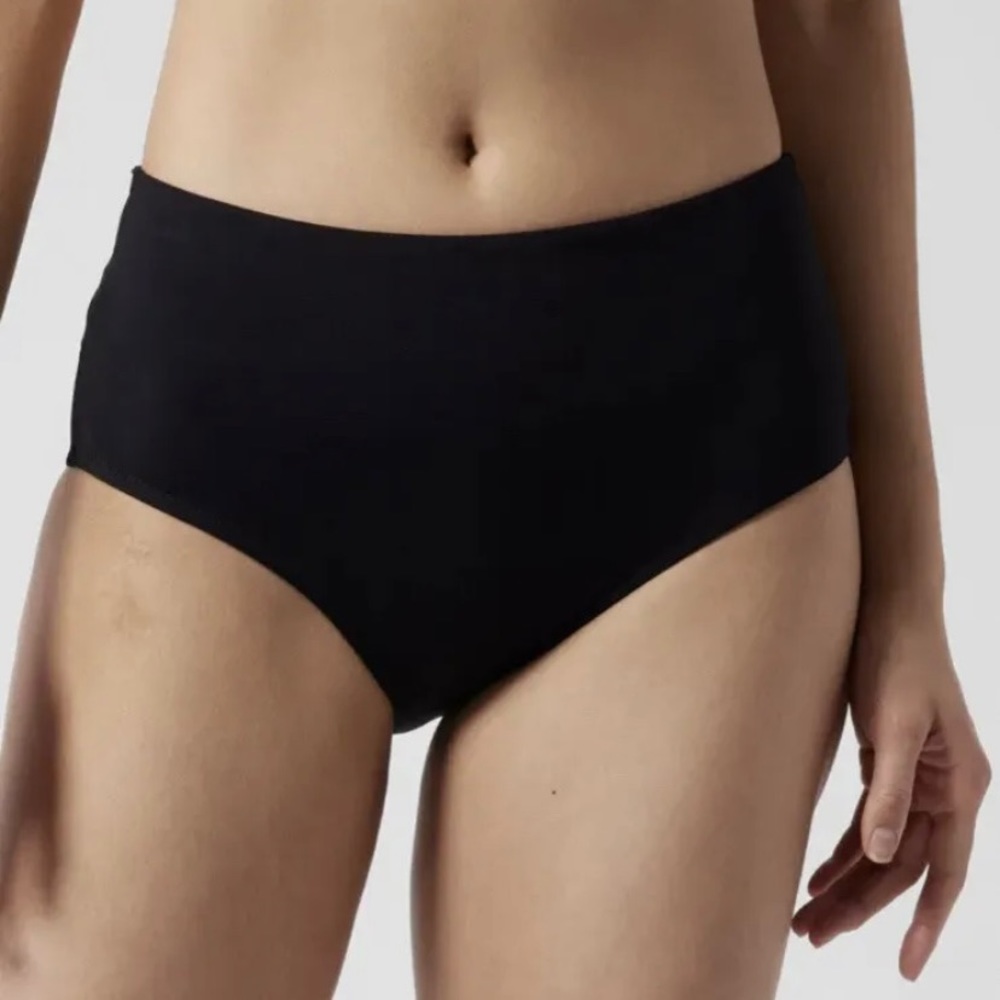 Athleta Hampton High Waist Bikini Bottom Size Small Black NWT Most Flattering!